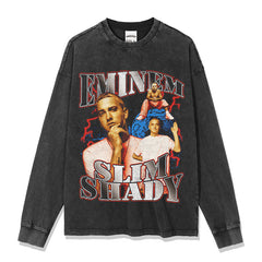 Detroit Eminem T Shirt Washed Old Eminem Print T Shirt