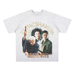 Film Star T Shirt Japanese Movie Zatōichi Loose Street Cotton T-shirt Men