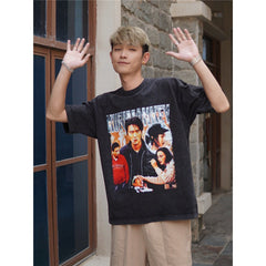 Film Star T Shirt Classic Movie Fight Back to School Cotton Short Sleeve Loose round Neck Retro T-shirt