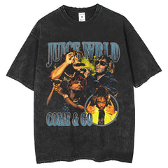 Men T Shirts do old wash water rock hip hop hiphop T-shirt print short sleeve