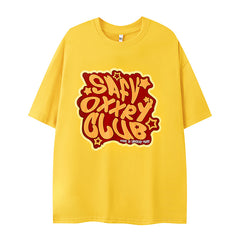 Camisas Vintage Hombre Alphabet Multicolor Short Sleeve T-Shirt Summer Loose Top