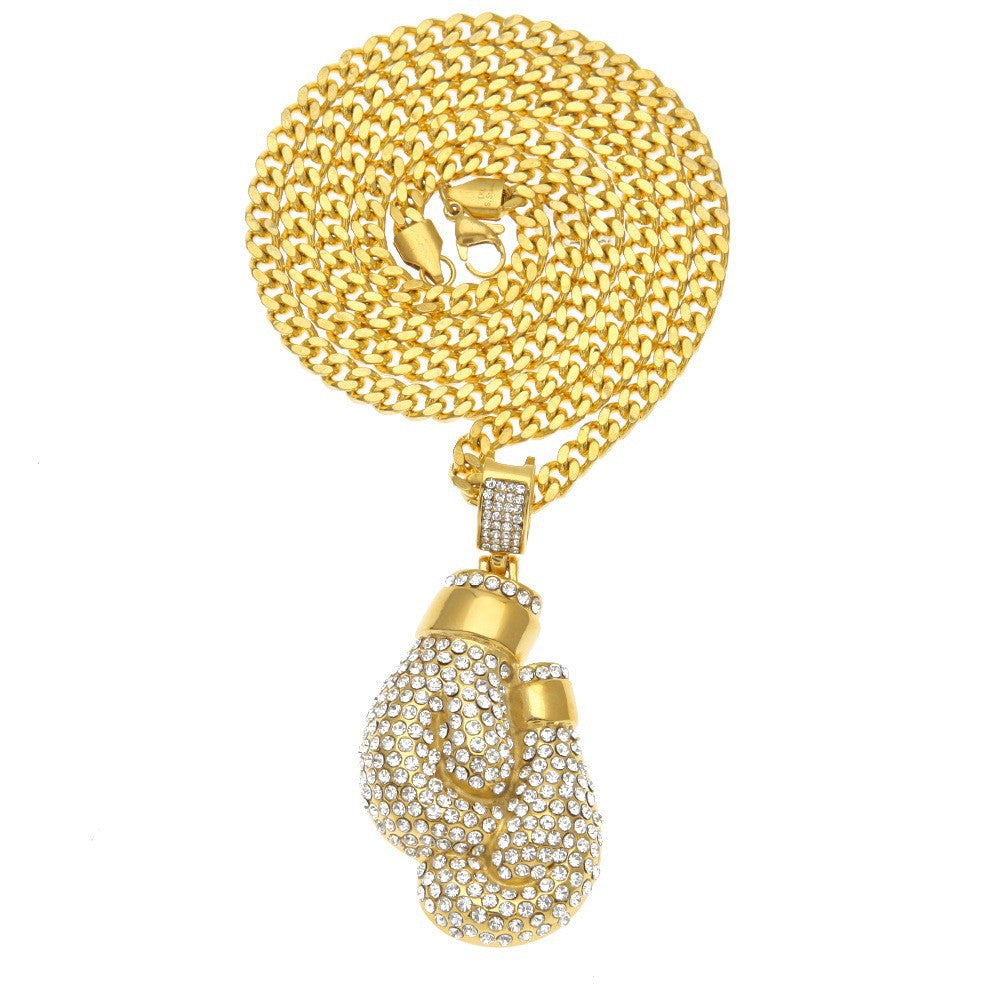 Jewelry Hip Hop Necklace Boxing Gloves Helmet Jersey Axe Hammer Pendant Necklace