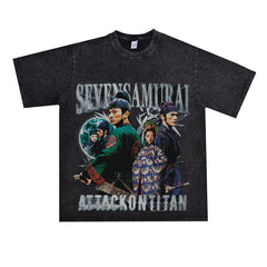 Film Star T Shirt Movie All-around Ambush Loose Retro Street Cotton Personality round Neck T-shirt Men and Women