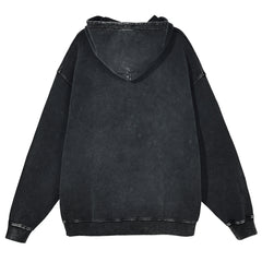 Men Hoodie Rapper Mars Print Washed Loose Street Vintage