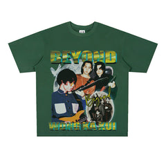 Film Star T Shirt Rock beyond Band Printed Loose Retro Cotton T-shirt for Men and Women
