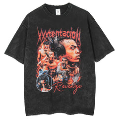 Men T Shirts Printed Loose Vintage Short Sleeve Top