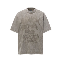 80s Casual Classics Shirts Alphabet Inkjet Pattern Short Sleeve T-Shirt Crew Neck T-Shirt