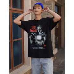 Film Star T Shirt Movie Demon Night Legend Trend Pure Cotton Short Sleeve Loose Retro T-shirt Men and Women