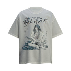 Ellie Seattle Shirt Vintage Melancholic Rich Second Generation Vintage Crew Neck Loose Short Sleeve T-Shirt