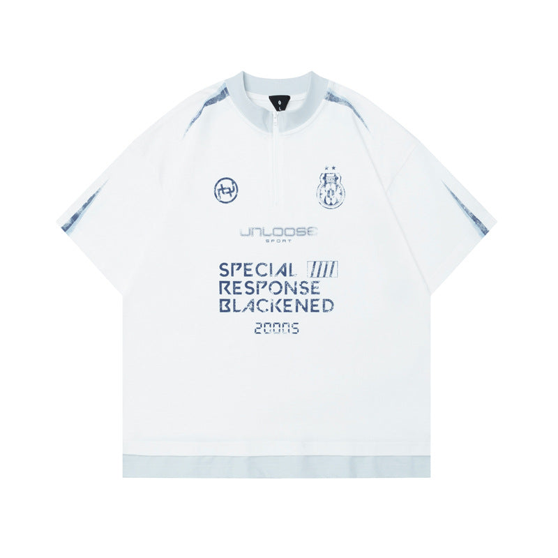 Ellie Seattle Shirt Vintage Training Suit Half Zip T-Shirt Short Sleeve