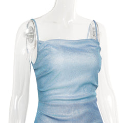 Mariah Carey Dress Bridesmaid Dress Performance Party Evening Dress Sling Shiny Starry Skirt