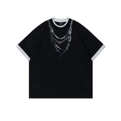 Ellie Seattle Shirt Necklace Printed Old Washed Short Sleeve T-Shirt