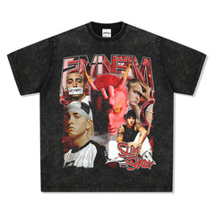 Detroit Eminem T Shirt Vintage Loose Heavy T Shirt
