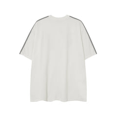 Camisas Vintage Hombre Vintage Striped Portrait Loose Short Sleeve T-Shirt