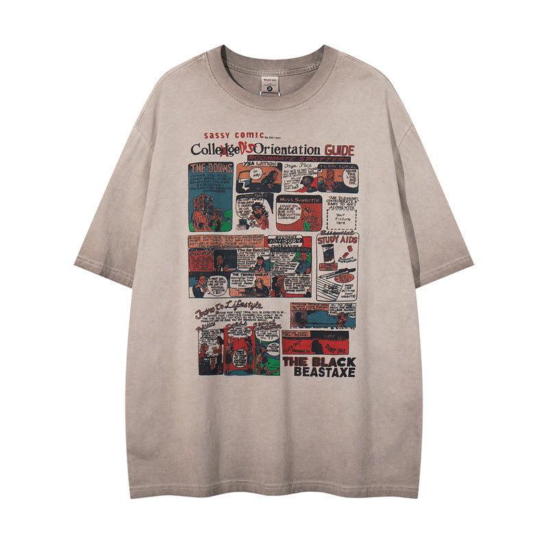 80s Casual Classics Shirts Hip Hop Printed Old Loose T-Shirts