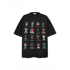 Men T Shirts Loose Cotton Cartoon Character Large Size T-Shirt