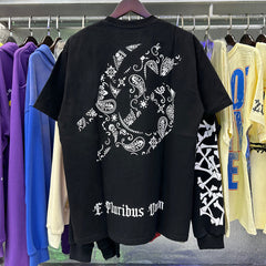 Godspeed t Shirts Los Angeles Hollywood Hills Fire Print Cotton Casual Short Sleeve Men and Women