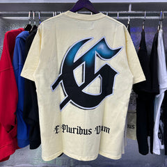 Godspeed T Shirts Falling Skull Print Cotton Casual Short Sleeve Men and Women