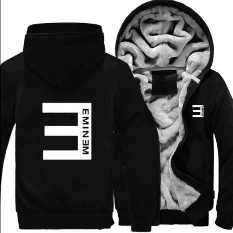 Detroit Eminem Hoodie Hip Hop Fleece Hooded Zip Sweater