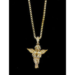 Jewelry Hip Hop Fashion Full Diamond Angel Pendant Necklace Angel Pieces