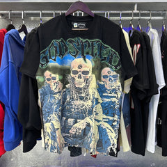 Godspeed T Shirts Skull Marines Printed Cotton Casual Short Sleeves Men and Women