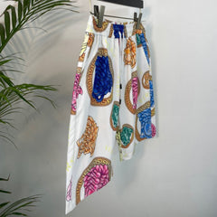 East Coast Shorts Summer Casual Digital Print Men's White Beach Pants