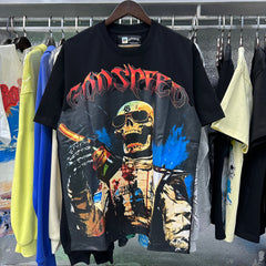 Godspeed t Shirts Racer F1 Champagne Printed Cotton Casual Short Sleeve T-Shirt Men and Women