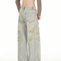 American Mens Jeans Vintage Washed Jeans