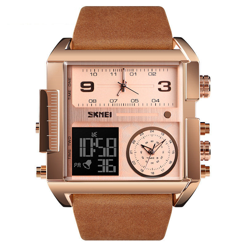 Analog-Digital Watch Square Business Water Proof Watch