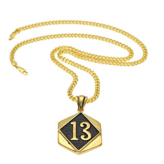 Jewelry Hip Hop alloy LUCKY13 Tag Necklace Number Pieces rapper